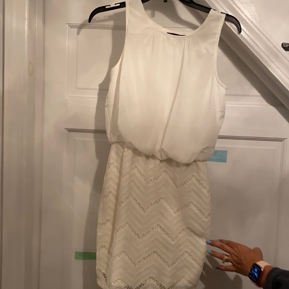 White dress. Two materials.